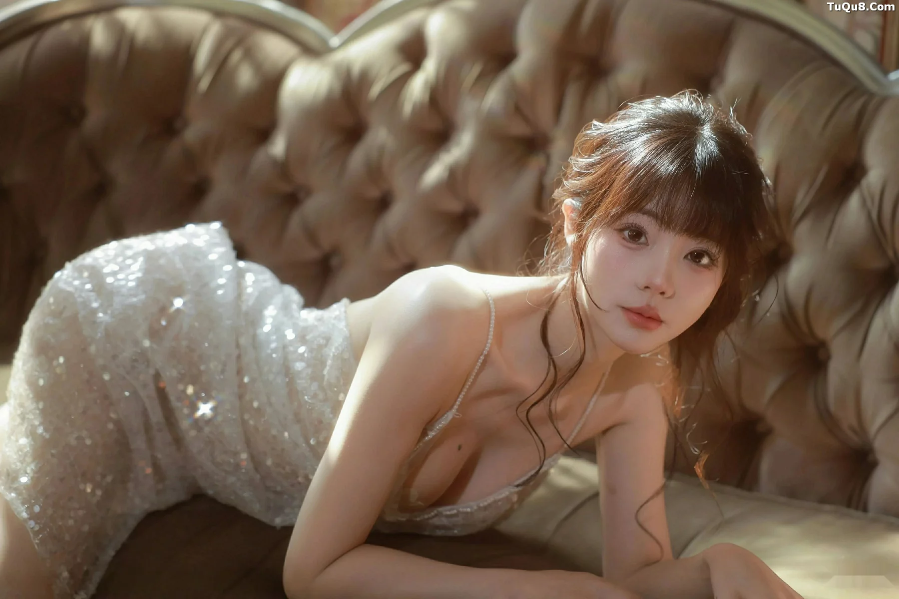 佘贝拉Bella性感连衣长裙露白色情趣内衣秀完美身材绝美写真73P 5