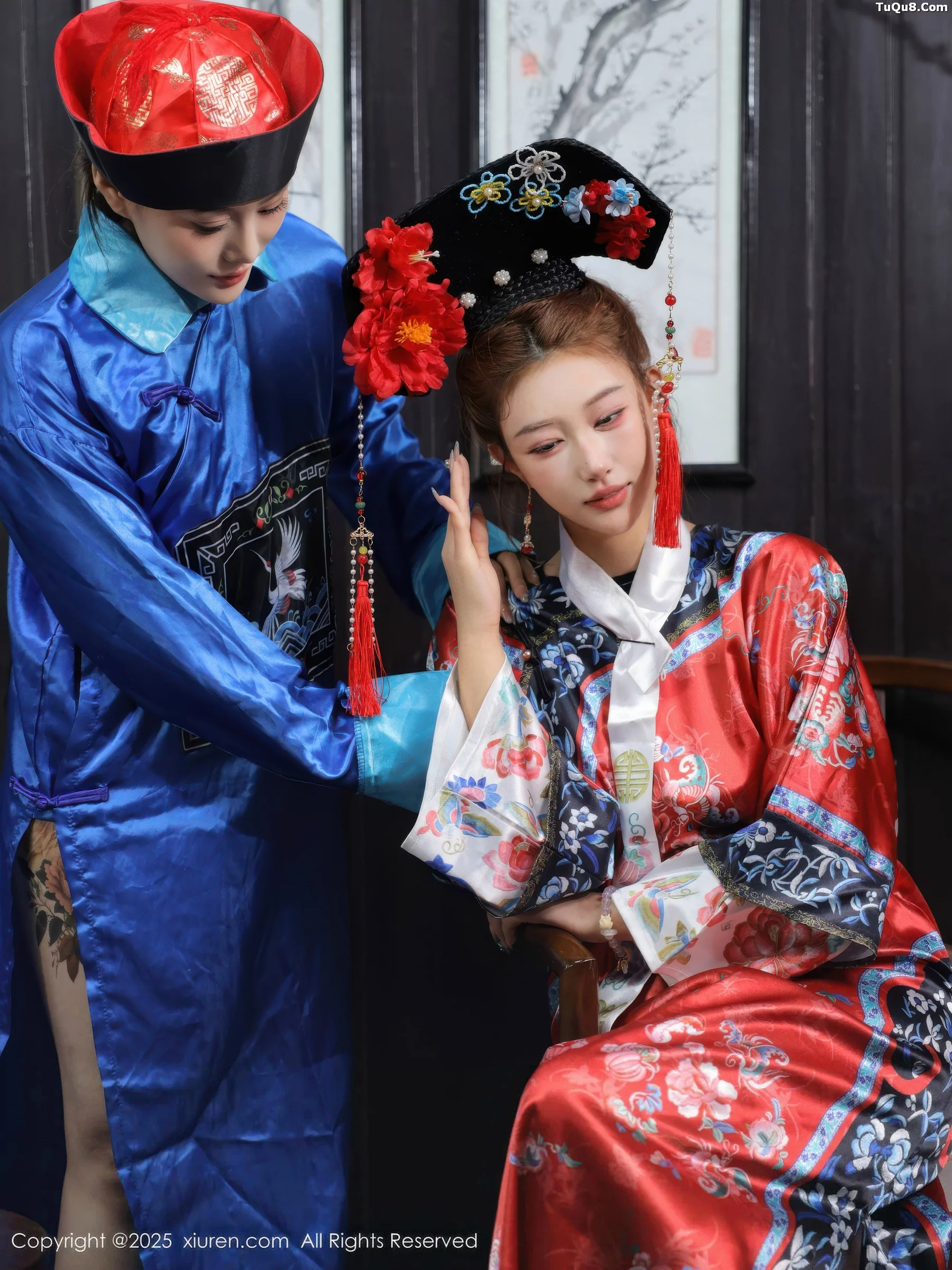 Kim Yoon-hee Yuki Sexy Sister Duo Historical Costume Cosplay Qipao Show Flamboyant Figure Alluring Absolutely Beautiful Photoshoot 61P 3