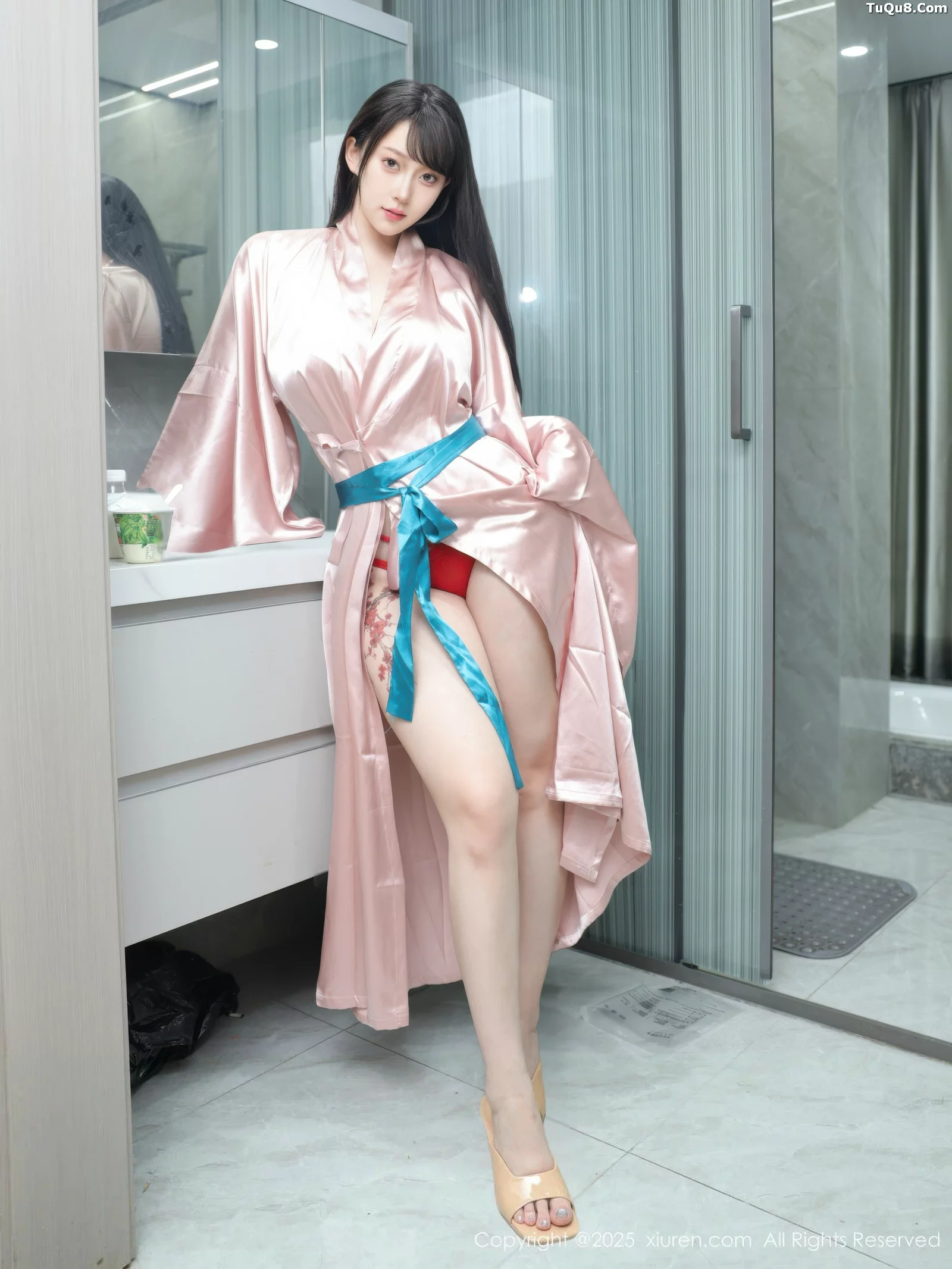 李沁恩lrene浴室场景性感红色比基尼秀丰腴身材撩人绝美写真79P 4