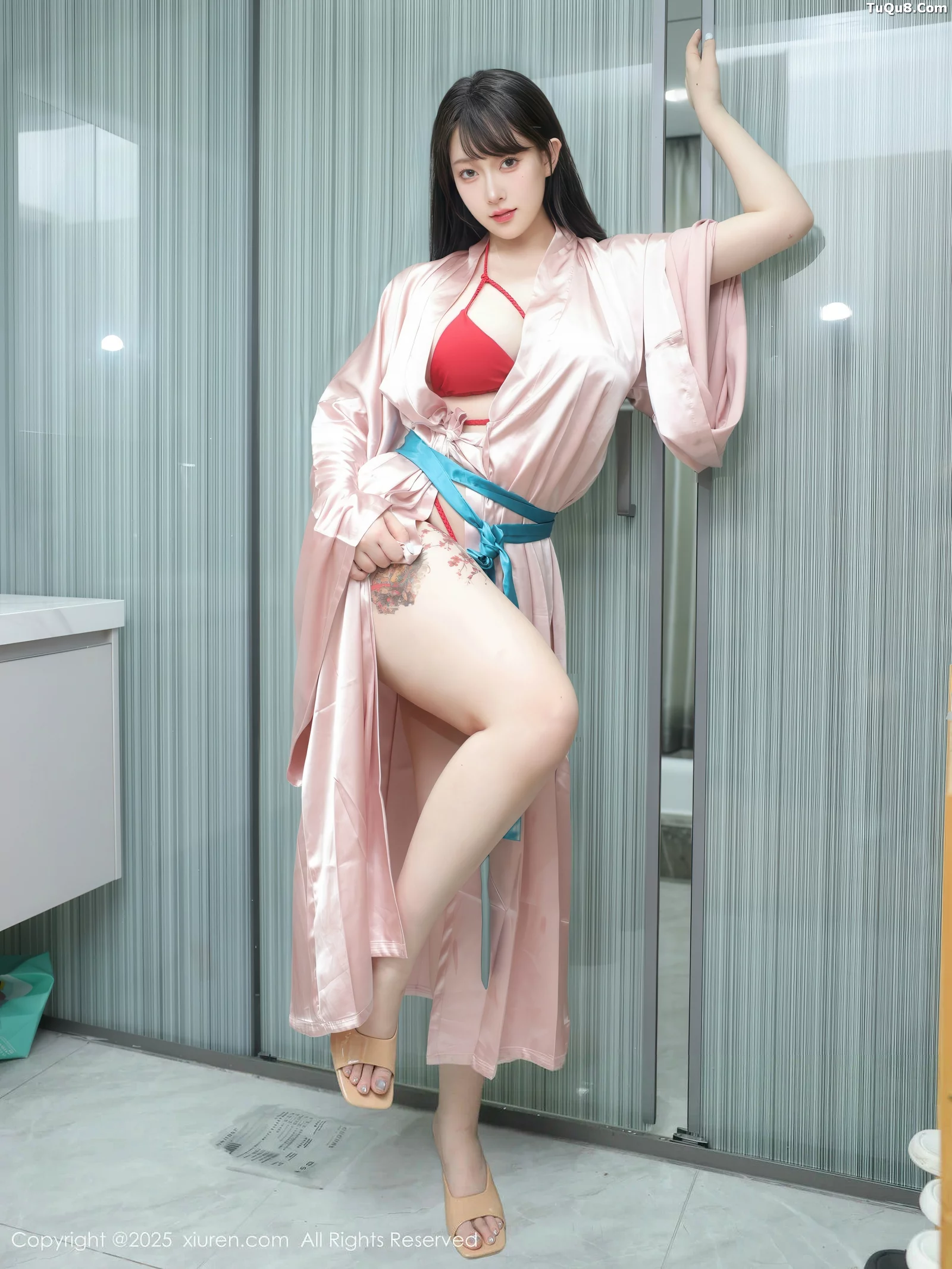 李沁恩lrene浴室场景性感红色比基尼秀丰腴身材撩人绝美写真79P 7