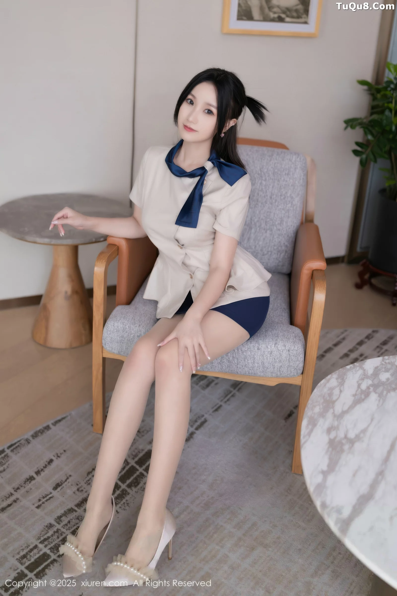 Apricot Yada sexy OL outfit paired with ultra-thin sheer fabric showcasing graceful figure tempting gorgeous photoshoots 83P 2