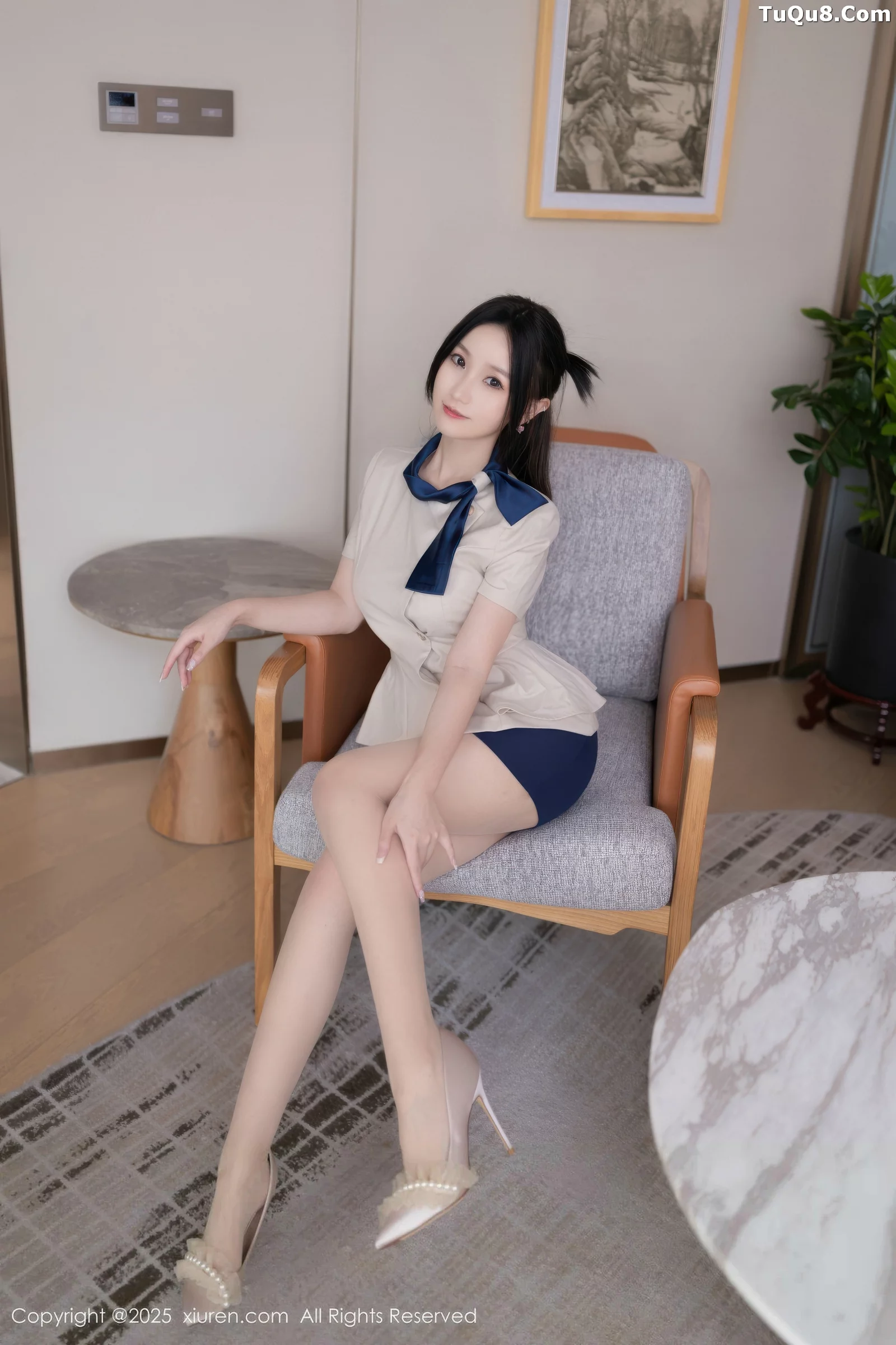 Apricot Yada sexy OL outfit paired with ultra-thin sheer fabric showcasing graceful figure tempting gorgeous photoshoots 83P 3