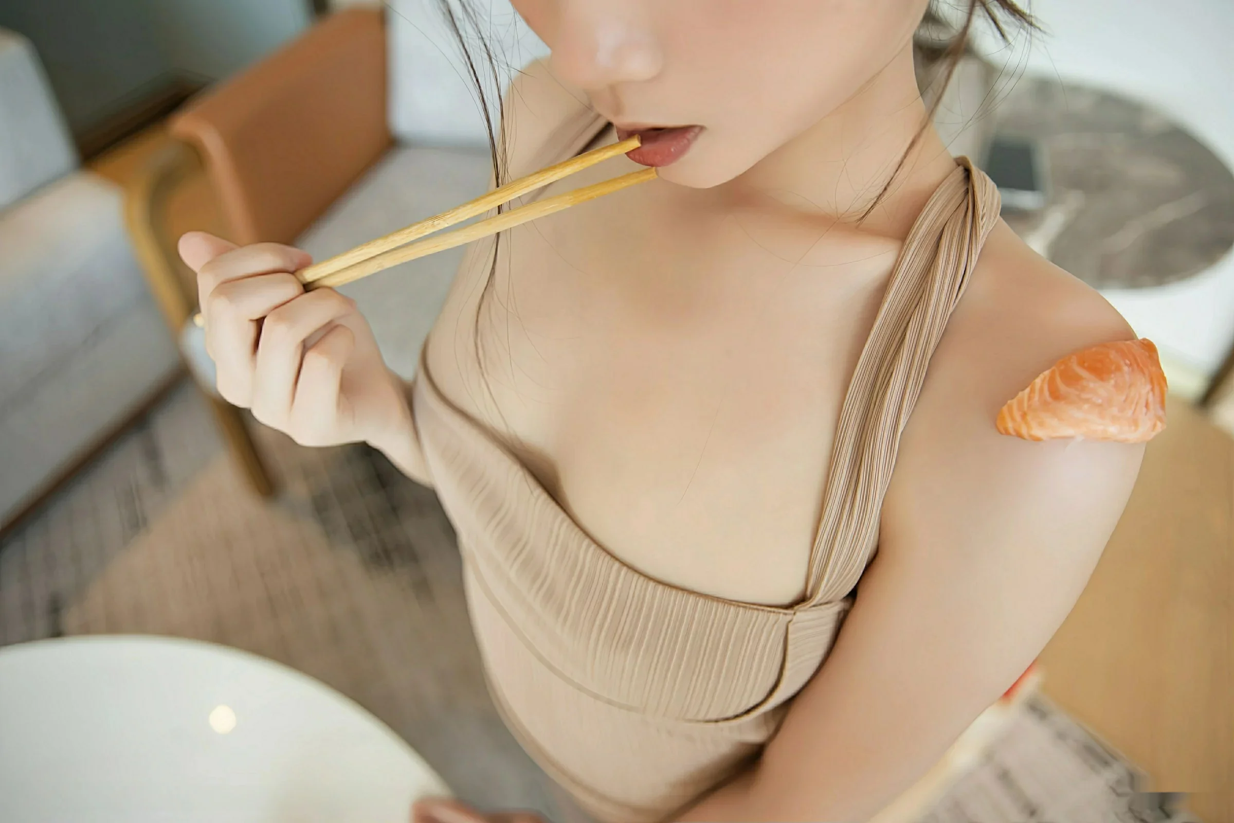 Liu Tingting's Sexy Nude Long Dress with Sheer Nude Show Perfect Figure Gorgeous Photo Shoot 54P 4