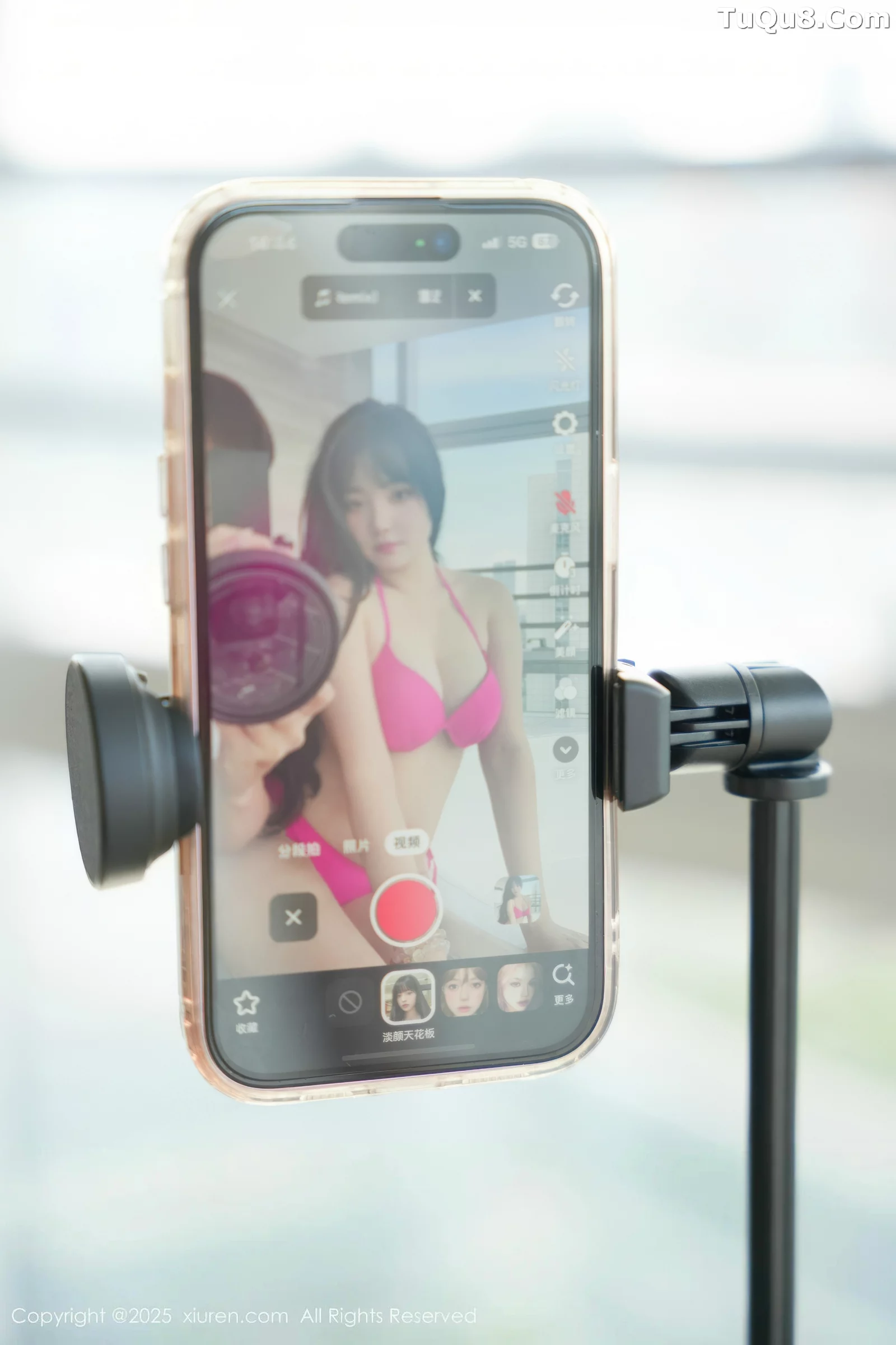 Soft Passion Private Bathroom Sexy Rose Red Bikini Photoshoot Showcasing Perfect Figure and Stunning Beauty 76P