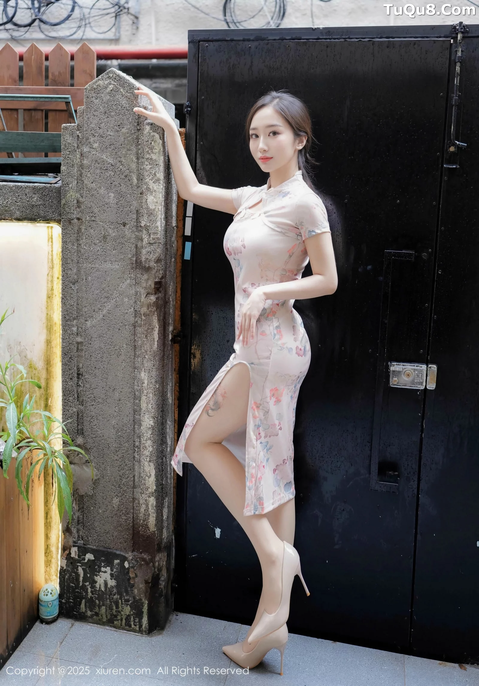 Nan Zhi Sexy Pink Qipao and Nude Lingerie Photoshoot: Voluptuous Body Showcase 54P