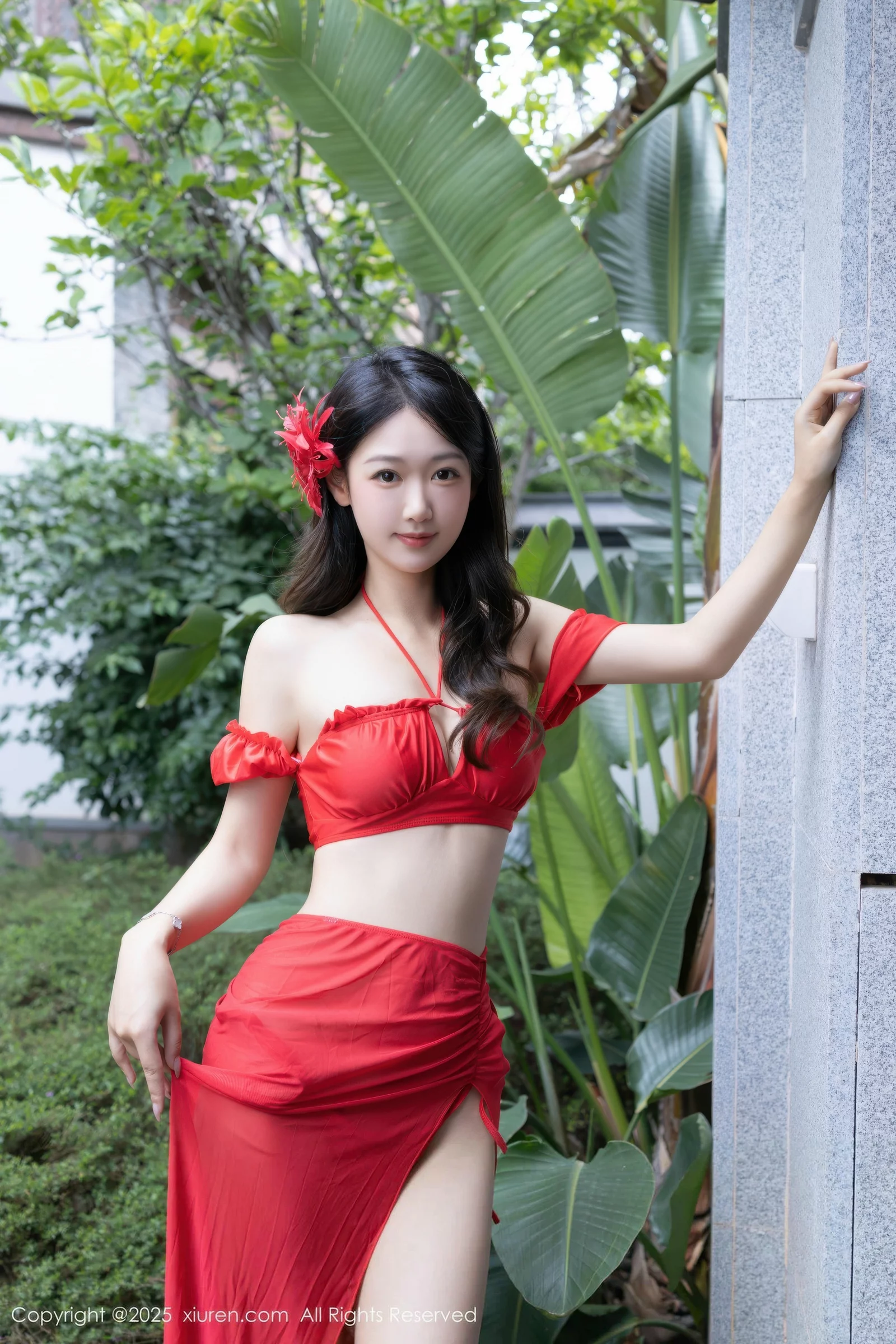 Tang Anqi in Sexy Red Skirt and Swimsuit Photoshoot Showcasing Stunning Figure 80P
