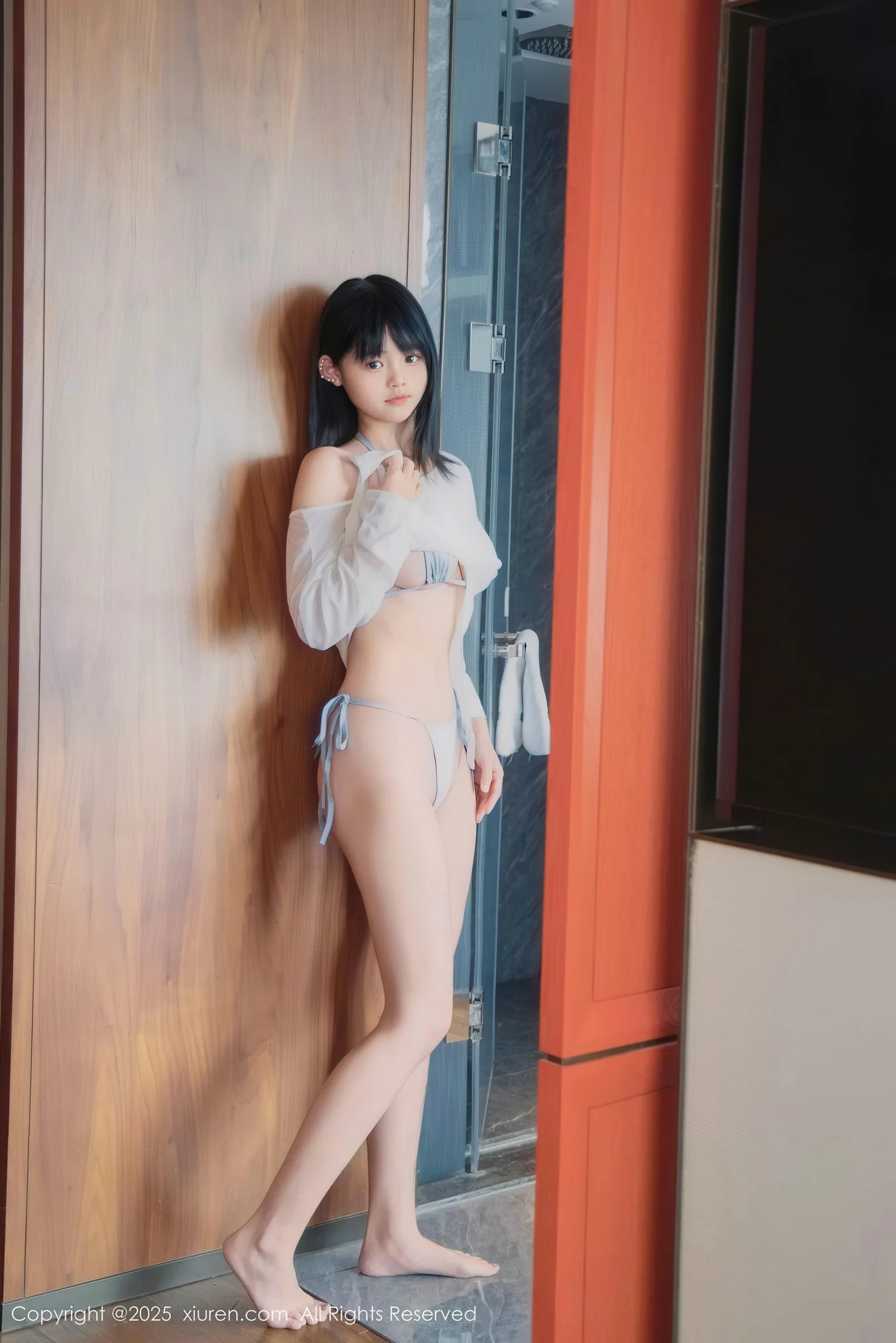 Xiao Ling's Sexy Sheer Outfit: Blue Bikini Photoshoot Showcasing a Perfect Figure | 76P