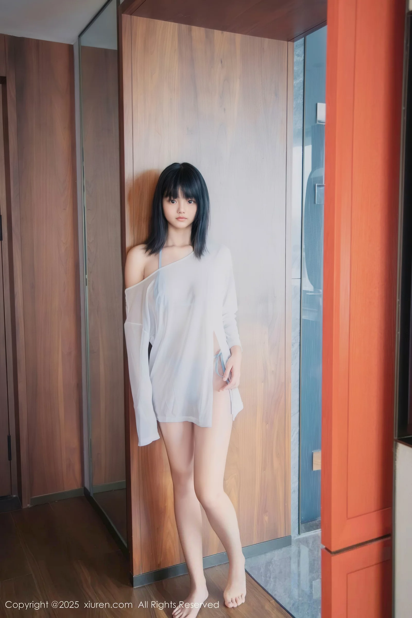 Xiao Ling sexy sheer outfit revealing blue bikini show perfect figure gorgeous photo shoot 76P 2