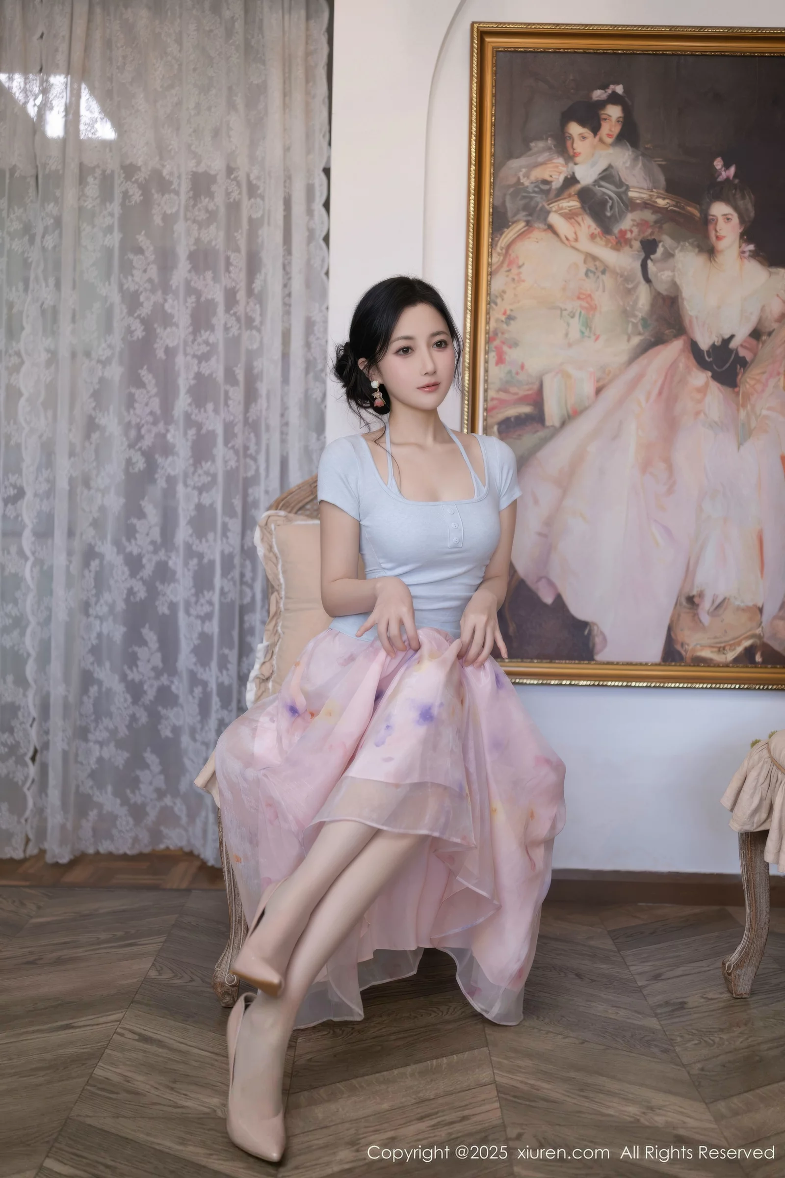 Caviar Fish Sexy Pink Sheer Dress Exposed Crotch Flesh Show Graceful Figure Exquisite Photoshoot 80P 4