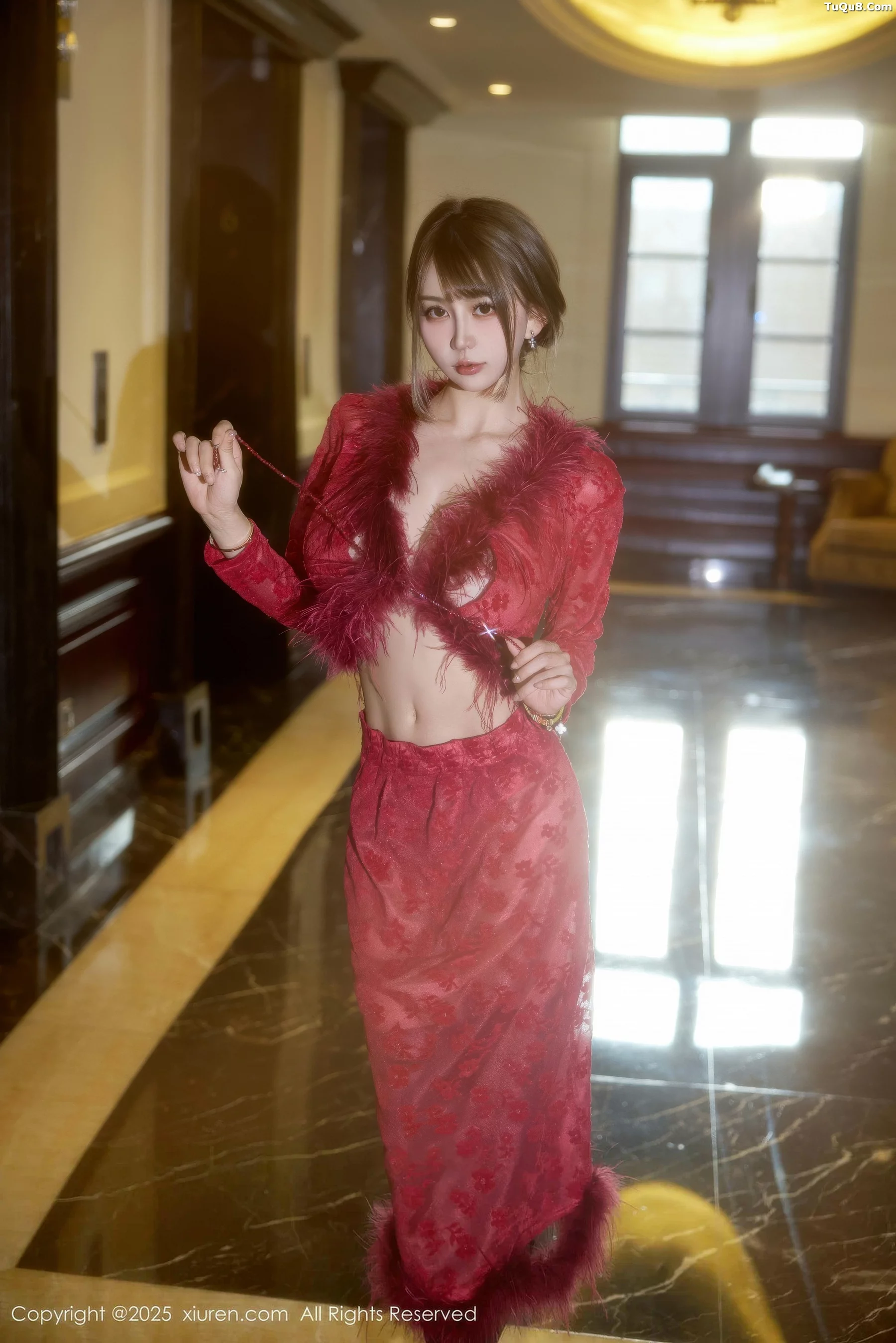 Zoe柚柚性感红色复古服饰配超薄黑丝秀凹凸身材绝美写真52P 6