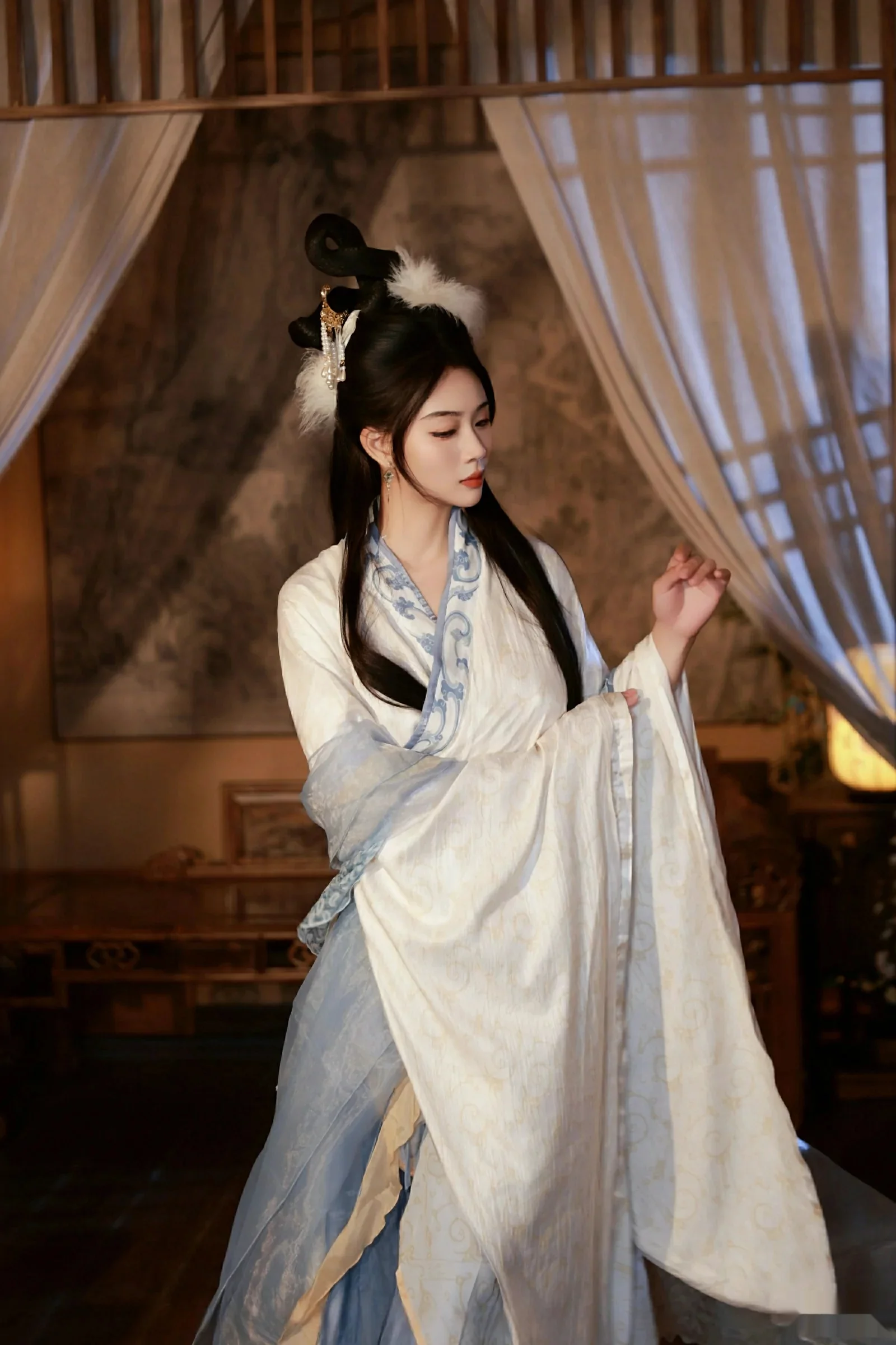 南乔中秋主题性感汉服装扮配超薄肉丝秀白嫩肌肤绝美写真76P 3