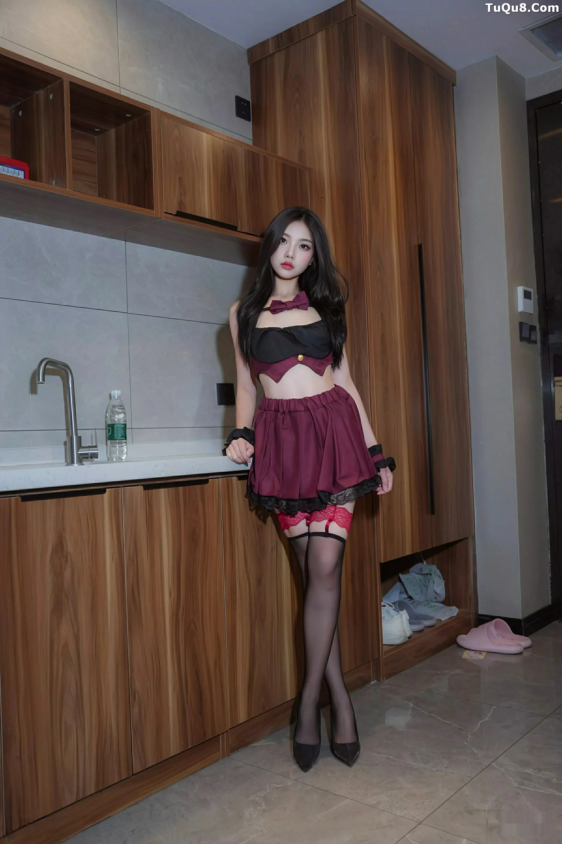 小野花more性感黑色情趣内衣配黑丝袜秀柔美身材绝美写真56P 4
